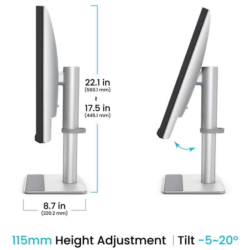 TFT 27" BenQ MA270U, IPS, 4K UHD, 2хHDMI, 2xUSB- C, HAS, Pivot, сріблясто-сірий