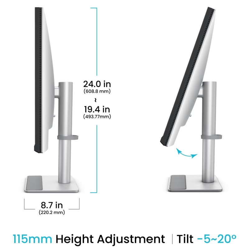 TFT 31.5" BenQ MA320U, IPS, 4K, 2хHDMI, USB-C, HAS, Pivot, кол., сріблясто-сірий