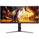 TFT 34" AOC CU34G4, WQHD, VA, вигн., 180Гц, 2хHDMI, DP, HAS, Pivot, чорно-червоний