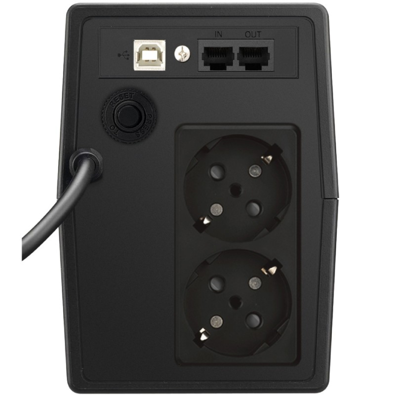 ДБЖ FSP FP650, 650VA/360W, Schuko*2, USB + RJ45, 230V/50Hz, Black ДБЖ FSP FP650, 650VA/360W, Schuko*2, USB + RJ45, 230V/50Hz, Black