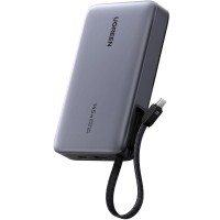 УМБ Ugreen 20000mAh 145W PD3.1.QC, USB-A,USB-С IN/OUT, with built in USB-C cable (PB551) Gray