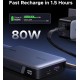 УМБ Ugreen 20000mAh 145W PD3.1.QC, USB-A,USB-С IN/OUT, with built in USB-C cable (PB551) Gray