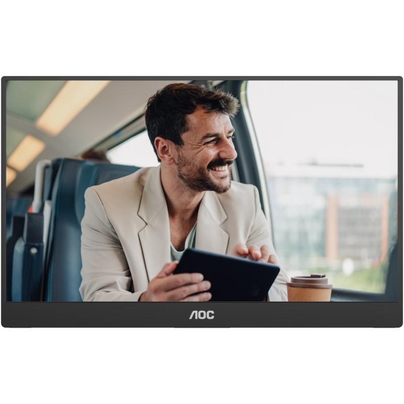 TFT 15.6" AOC 16T20E2, IPS, HDMI, USB- C, колонки, чорний