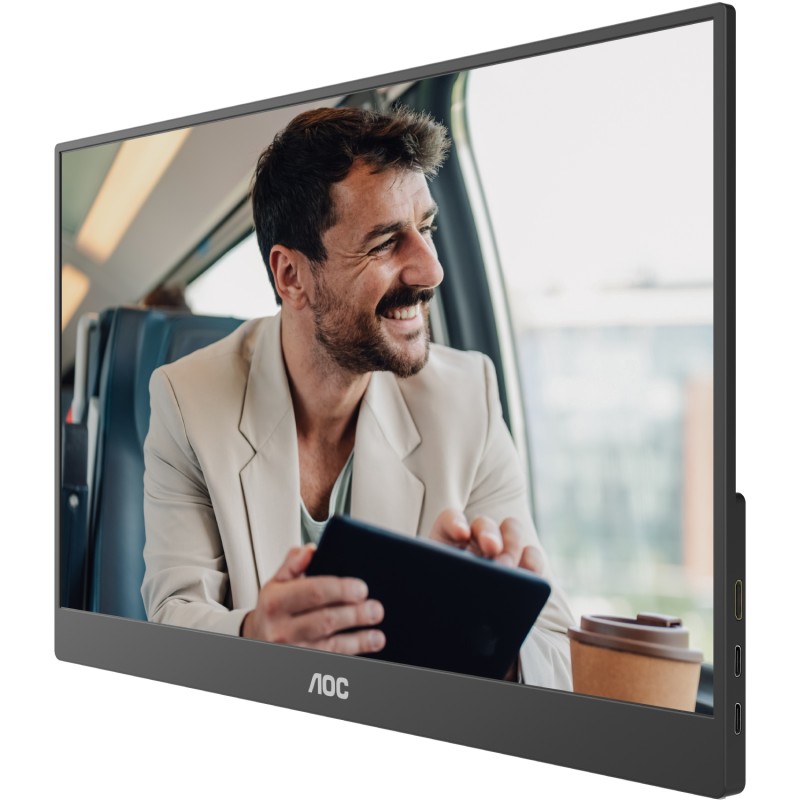 TFT 15.6" AOC 16T20E2, IPS, HDMI, USB- C, колонки, чорний TFT 15.6" AOC 16T20E2, IPS, HDMI, USB- C, колонки, чорний