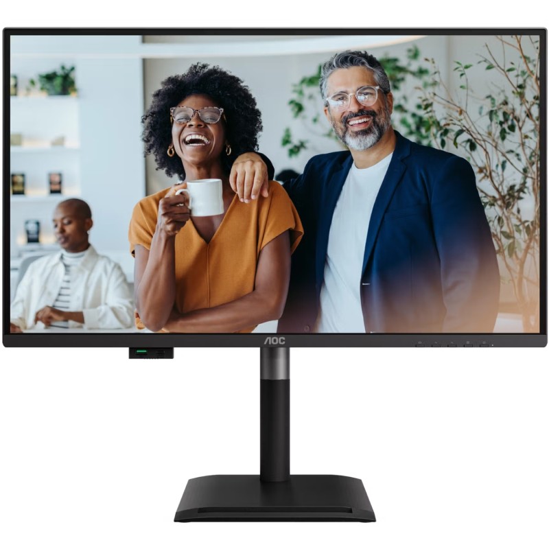 TFT 27" AOC Q27P4CV, QHD, IPS, 120Hz, HDMI, DP, USB-C, RJ-45, USB-hub, HAS, Pivot, колонки, чорний