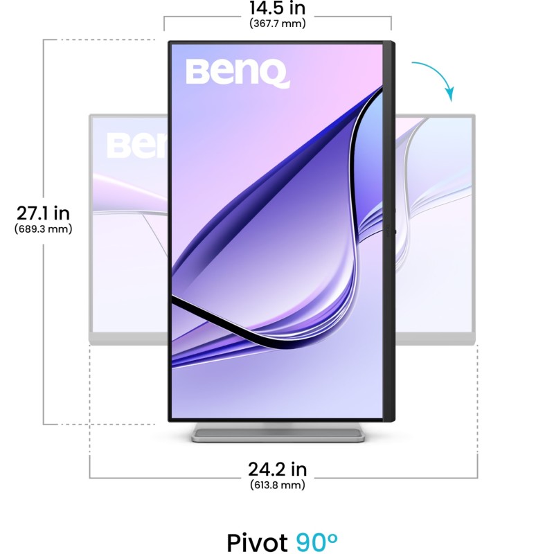 TFT 27" BenQ MA270UP, IPS, 4K UHD, 2хHDMI, 2xUSB- C, HAS, Pivot, сріблясто-сірий TFT 27" BenQ MA270UP, IPS, 4K UHD, 2хHDMI, 2xUSB- C, HAS, Pivot, сріблясто-сірий