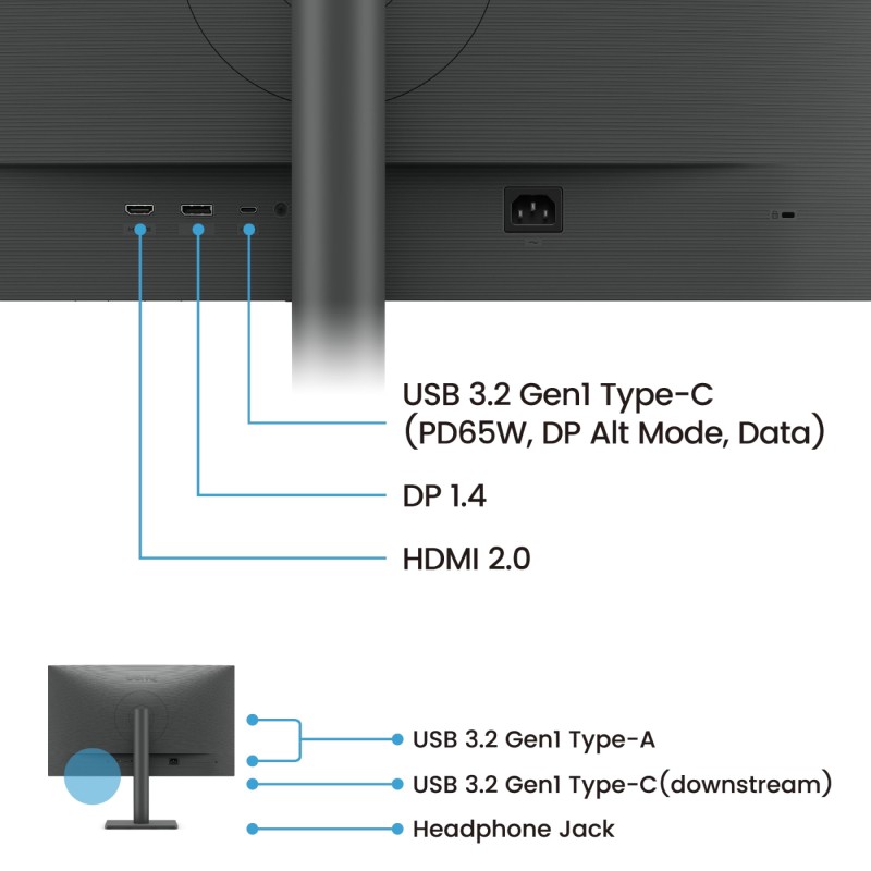 TFT 27" BenQ RD270Q, IPS, 2K QHD, 144Hz, HDMI, DP, USB-C, HAS, Pivot, колонки, чорний