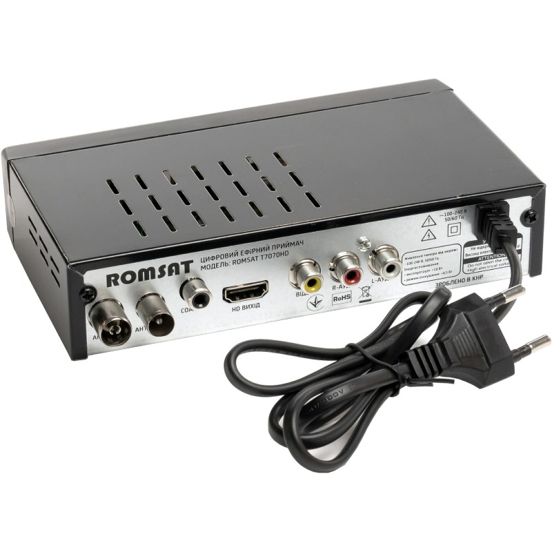 TV Тюнер Romsat T7070HD, DVB-T2, пульт ДУ