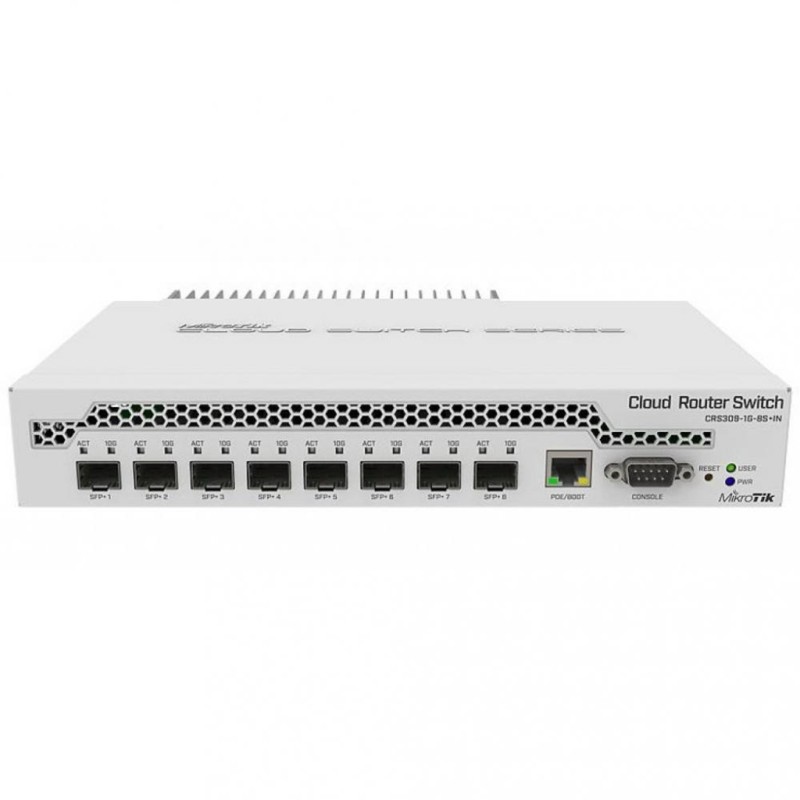 Комутатор Mikrotik CRS309-1G-8S+IN, 8xSFP+, 1хGE PoE In managment, RS232, L3)