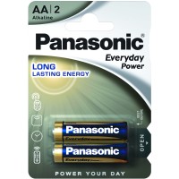 Батарейка AA, 1.5V, EVERYDAY POWER лужна, Panasonic, блістер, 2 шт.