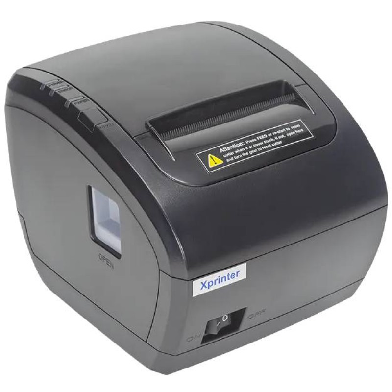 Принтер чеків Xprinter XP-Q838L (термодрук, 230мм/с, стрічка 80мм, USB+Lan,RJ12, авторізак, чорний)