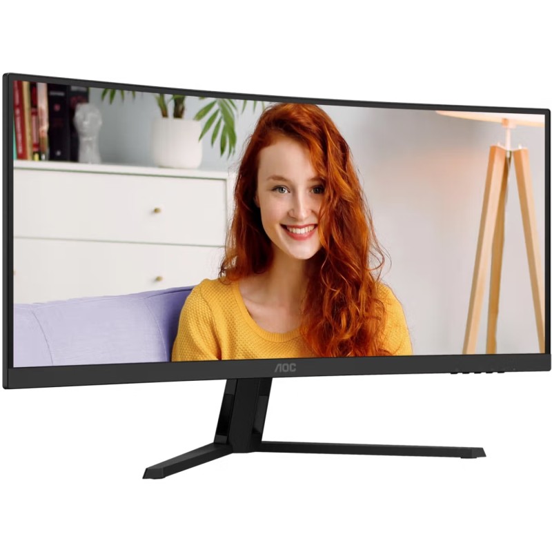 TFT 34" AOC CU34B3E, UWQHD, VA, вигн., 120Гц, HDMI, DP, чорний