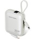 УМБ Vention 10000mAh 35W PD, USB-C In/Out, built-in USB-C, Lightning Cables, LED Display, Beige