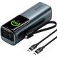 УМБ Vention 27000mAh 200W PD3.1, USB-A, USB-C In/Out, with Built-in USB-C Cable, TFT Display, Gray