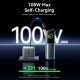 УМБ Vention 27000mAh 200W PD3.1, USB-A, USB-C In/Out, with Built-in USB-C Cable, TFT Display, Gray УМБ Vention 27000mAh 200W PD3.1, USB-A, USB-C In/Out, with Built-in USB-C Cable, TFT Display, Gray