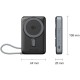 УМБ Vention Magnetic Wireless 10000mAh 35W PD USB-C In/Out, with built-in USB-C cable, QI-2 15W Gray