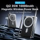 УМБ Vention Magnetic Wireless 10000mAh 35W PD USB-C In/Out, with built-in USB-C cable, QI-2 15W Gray