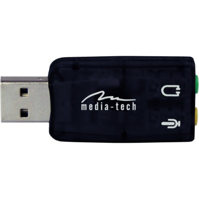 Звукова карта USB AUX jack, 2*TRS (Mic + Ear) Virtual 5.1 Channel, Media-Tech Звукова карта USB AUX jack, 2*TRS (Mic + Ear) Virtual 5.1 Channel, Media-Tech