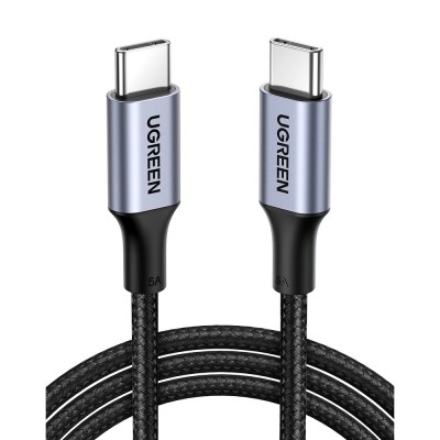 Кабель USB 2.0 Type-C M-M, 3 м, 100W Чорний, Alu Case with Braid US316 UGREEN Кабель USB 2.0 Type-C M-M, 3 м, 100W Чорний, Alu Case with Braid US316 UGREEN