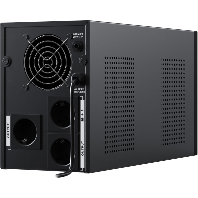 ДБЖ Marsriva MR-UF3000, 3000ВА/1800Вт, Line-Interactive, LED version, 2хSchuko, 4*12V/9Ah, metal