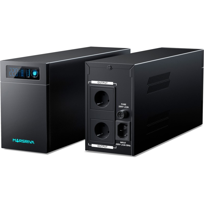 ДБЖ Marsriva MR-UF1200L, 1200ВА/720Вт, Line-Interactive, LED version, з літієвою батареєю