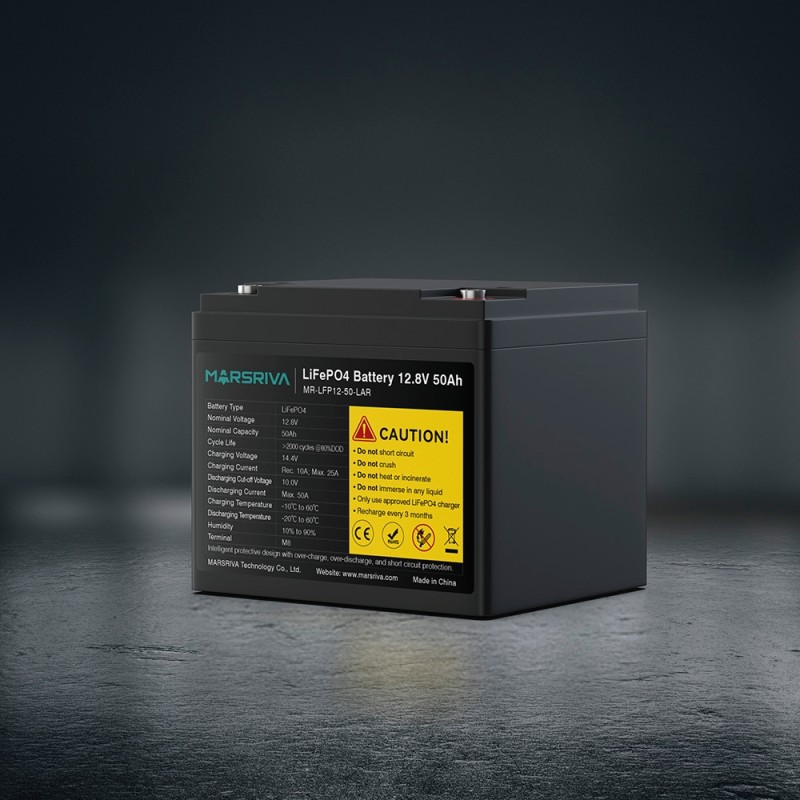 Акумуляторна батарея Marsriva LiFePO4, 12.8V/50Ah, Bluetooth Акумуляторна батарея Marsriva LiFePO4, 12.8V/50Ah, Bluetooth