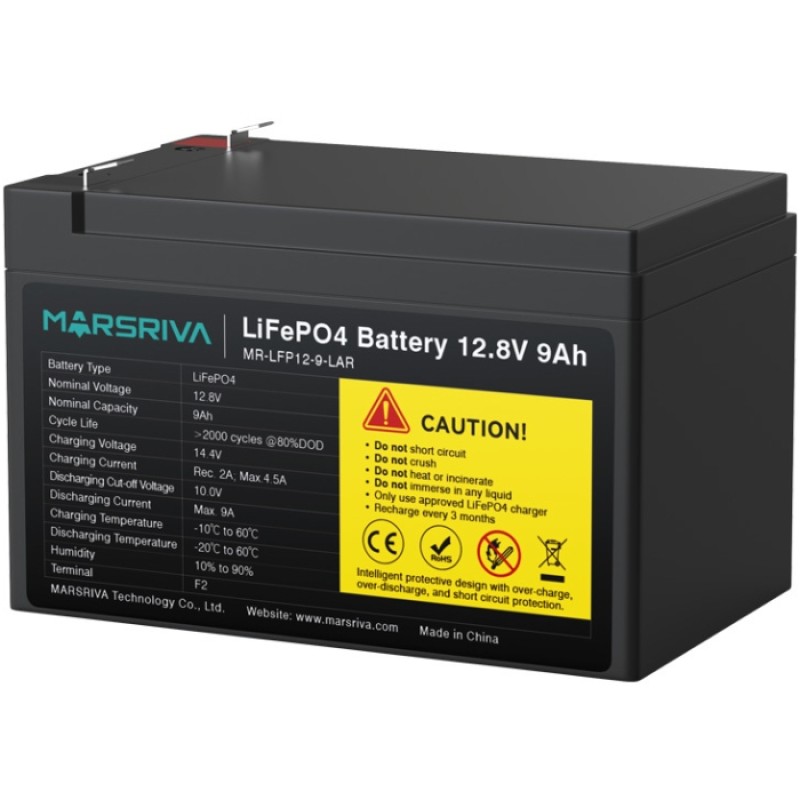 Акумуляторна батарея Marsriva 12.8V, 9.0A, літієва батарея Акумуляторна батарея Marsriva 12.8V, 9.0A, літієва батарея