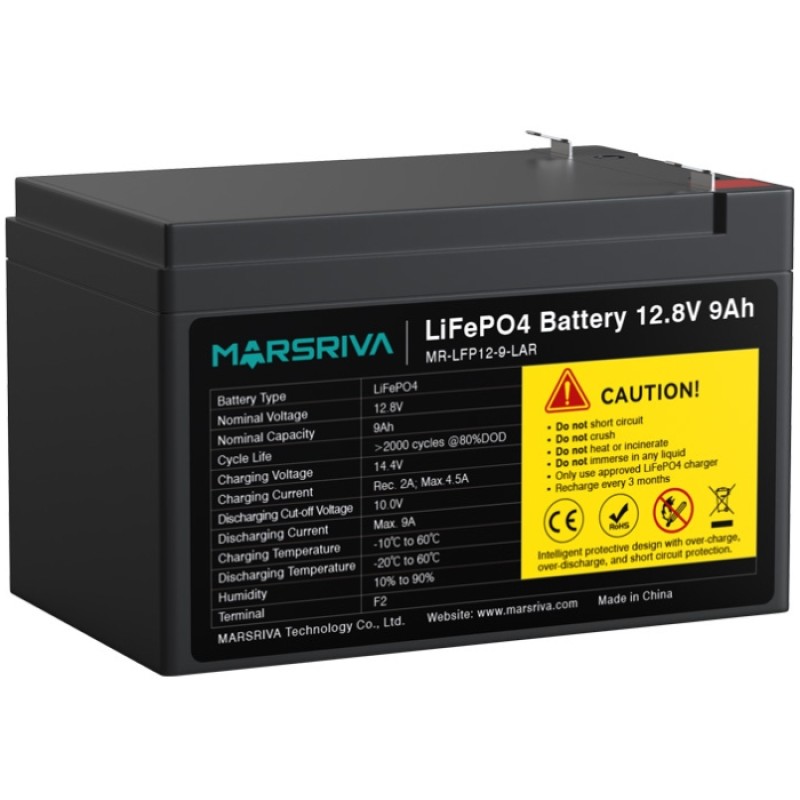 Акумуляторна батарея Marsriva 12.8V, 9.0A, літієва батарея Акумуляторна батарея Marsriva 12.8V, 9.0A, літієва батарея