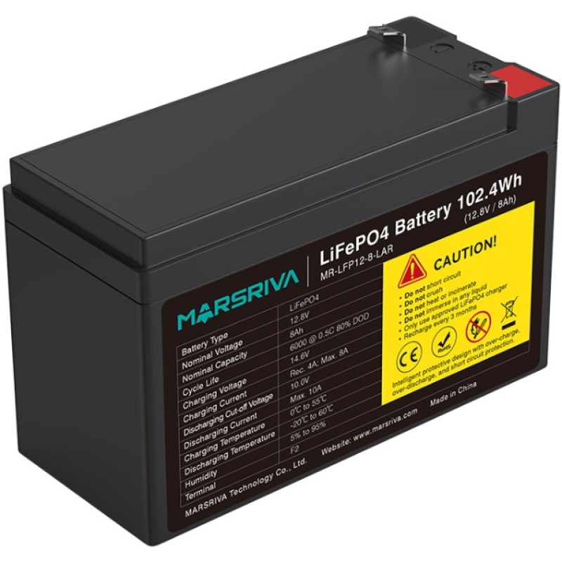 Акумуляторна батарея Marsriva 12.8V, 8.0A, літієва батарея