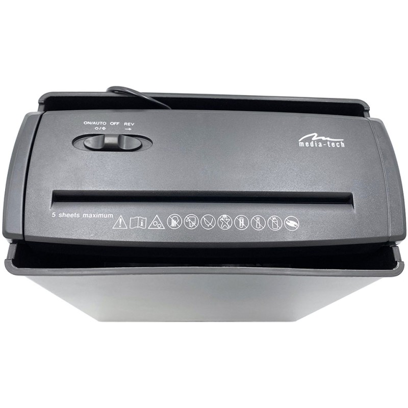 Знищувач документів Media-Tech MT215, A4, 80g х 5, CD/DVD, 9,5 л., P-1, O-1