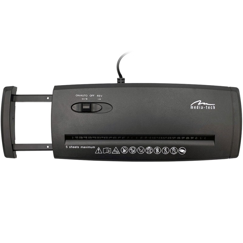 Знищувач документів Media-Tech MT215, A4, 80g х 5, CD/DVD, 9,5 л., P-1, O-1