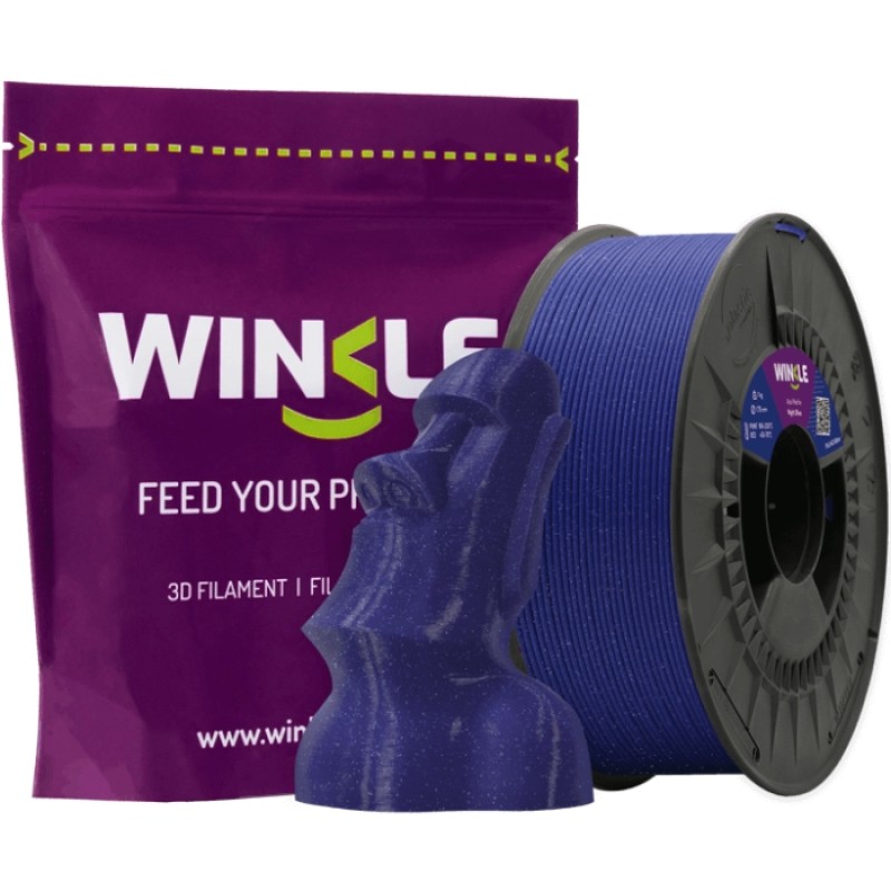 Пластик (Filament) WINKLE PLA HD 1кг, 1.75мм, блискучий, синя ніч