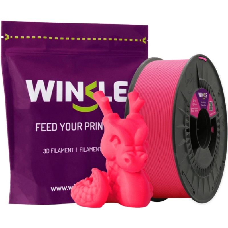 Пластик (Filament) WINKLE PLA HD 1кг, 1.75мм, флуоресцентний, електрично-рожевий