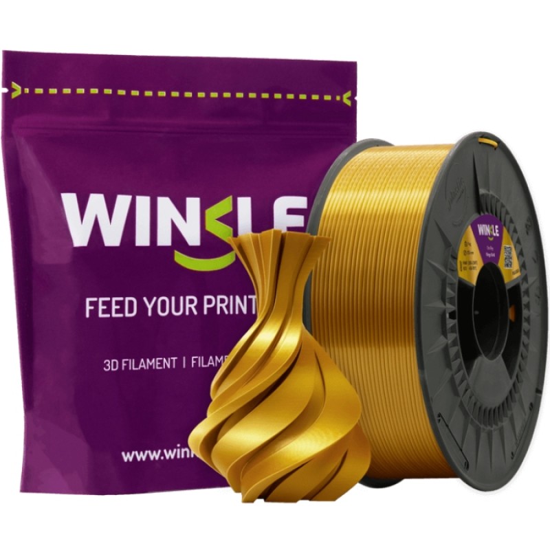 Пластик (Filament) WINKLE PLA SILK 1кг, 1.75мм, королівське золото