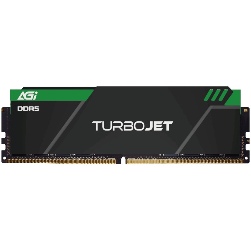 DDR5 16Gb 6000MHz AGI TURBOJET Black Heatsink Green lightbar, Retail