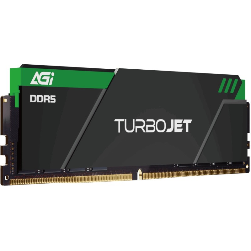 DDR5 16Gb 6000MHz AGI TURBOJET Black Heatsink Green lightbar, Retail