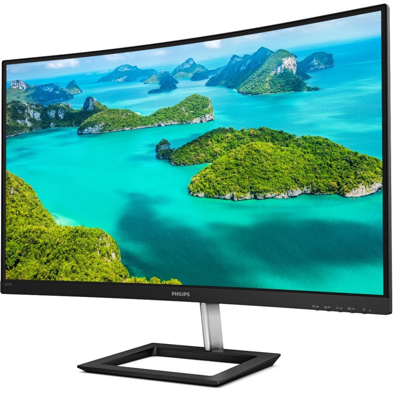 TFT 31.5" Philips 325E1C, VA, QHD, вигнутий, VGA, HDMI, DP, чорний з сріблястим TFT 31.5" Philips 325E1C, VA, QHD, вигнутий, VGA, HDMI, DP, чорний з сріблястим