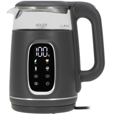 Електрочайник Adler AD 1305 grey 1850-2200Вт/ 1.7л/ скло/ встановлення температури/ Електрочайник Adler AD 1305 grey 1850-2200Вт/ 1.7л/ скло/ встановлення температури/