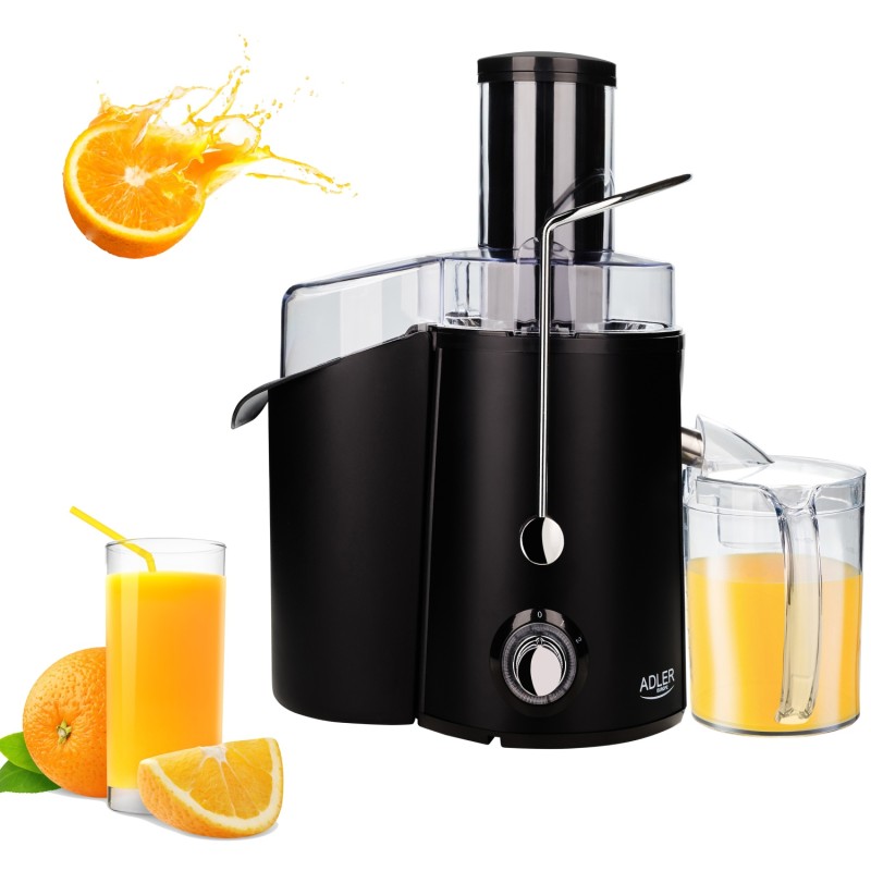 Соковитискач Adler AD 4127 black 1000Вт/ контейнер для соку-1л/ контейнер для м'якот-2л/і чорний Соковитискач Adler AD 4127 black 1000Вт/ контейнер для соку-1л/ контейнер для м'якот-2л/і чорний
