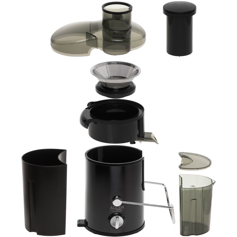 Соковитискач Adler AD 4132 dark inox 600Вт/ контейнер для соку-0,45л/ контейнер для м'якоті-1,5л Соковитискач Adler AD 4132 dark inox 600Вт/ контейнер для соку-0,45л/ контейнер для м'якоті-1,5л