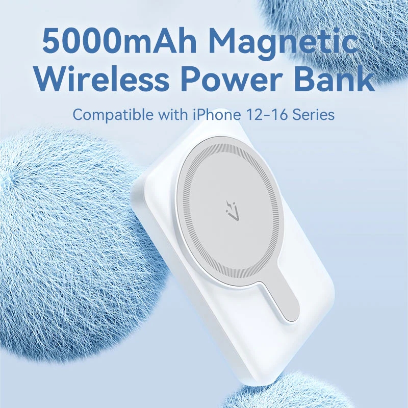 УМБ Vention Magnetic Wireless 5000mAh 20W 3A, PD USB-C In/Out ,Light Indicator, White