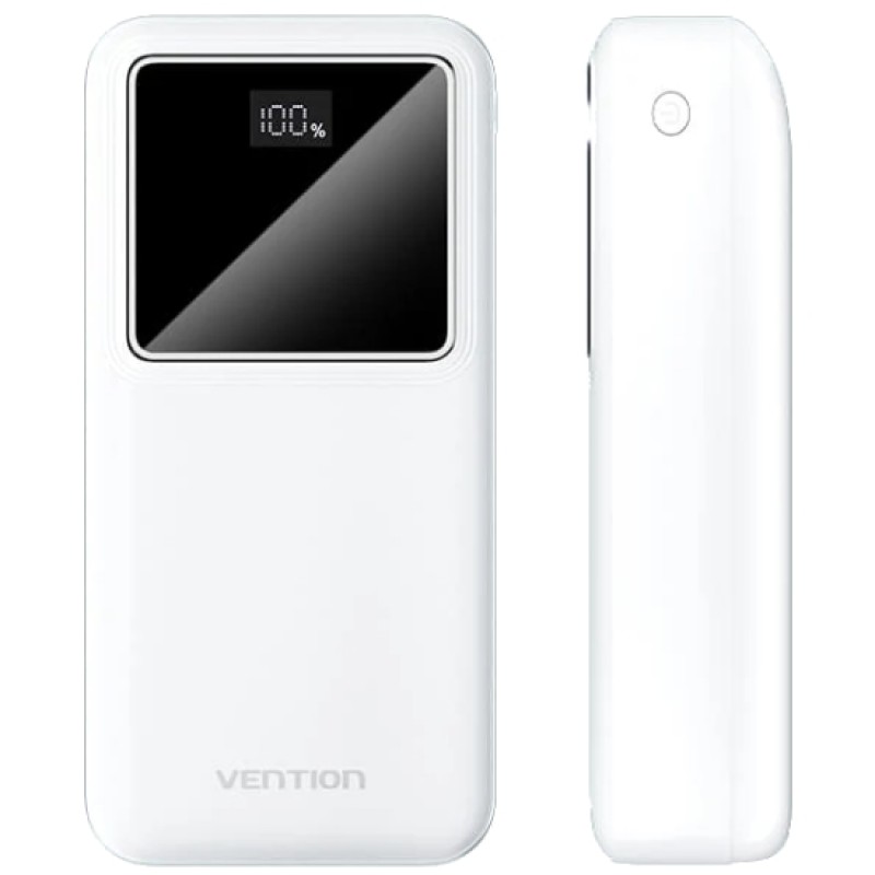 УМБ Vention 30000mAh 22.5W, PD,QC3.0, Micro-USB,USB-C,2xUSB-A,LED Display White