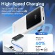 УМБ Vention 10000mAh 22.5W PD,Micro-USB,USB-C,2xUSB-A,Built-in USB-C+Lightning Cables White