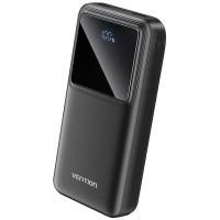 УМБ Vention 20000mAh 22.5W 3A,PD,QC 3.0, Micro-USB,USB-C,2xUSB-A, LED Display Black