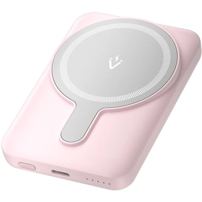 Повербанк (зовнішній акумулятор) Vention Magnetic Wireless 5000mAh 20W PD рожевий