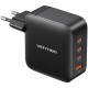 Зарядний пристрій 4xUSB 100W GaN (3хUSB-C+USB-A) + USB-C cable М-М Black Vention
