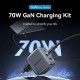 Зарядний пристрій 3xUSB 70W GaN (2хUSB-C+USB-A) + USB-C cable М-М Black Vention