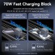 Зарядний пристрій 3xUSB 70W GaN (2хUSB-C+USB-A) + USB-C cable М-М Black Vention