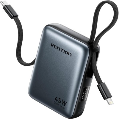 Повербанк (внешний аккумулятор) Vention 10000mAh 45W PD, серый