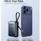УМБ Vention 10000mAh 45W PD, QC3.0 USB-C In/Out, with Built-in USB-C and Lightning Cables Gray